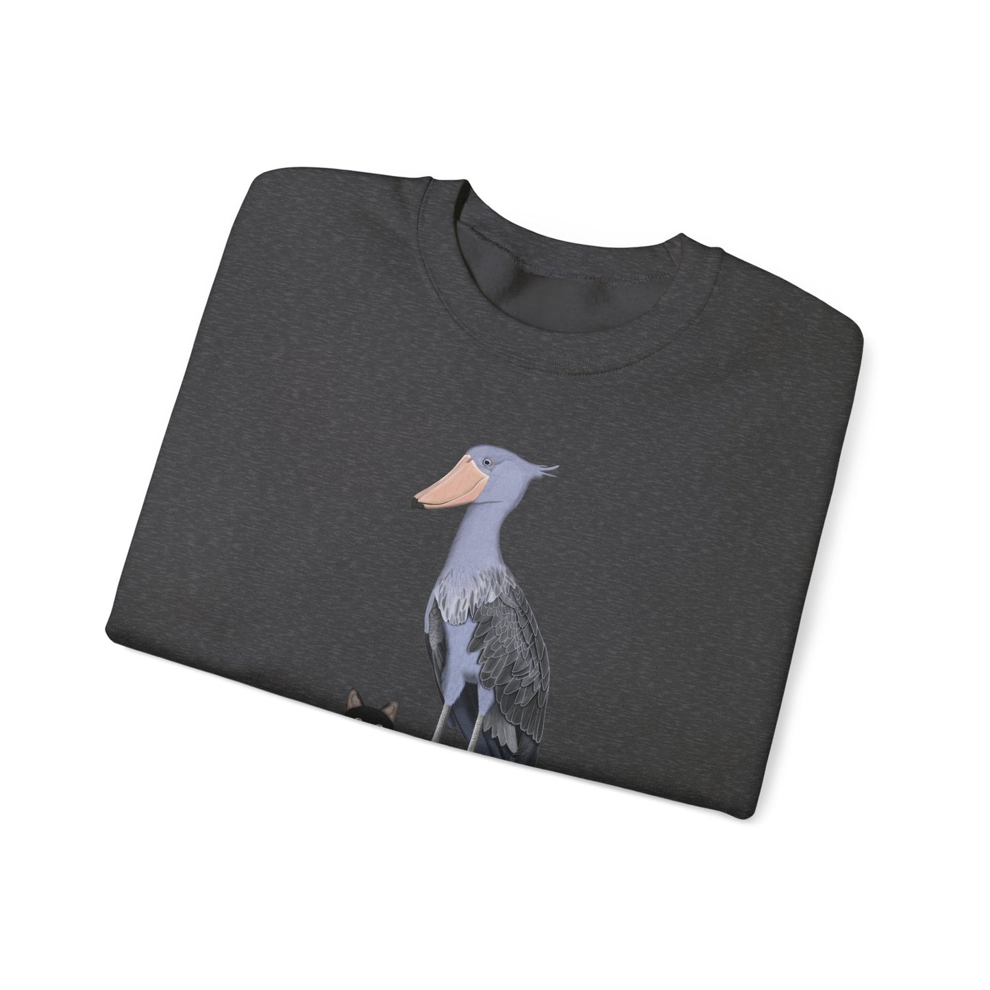 Black Cat with Shoebill Bird Cat Lover Sweatshirt