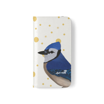 Blue Jay Bird Art Phone Flip Case