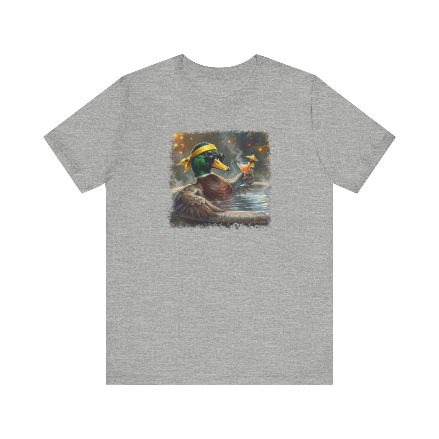 Funny Mallard T-Shirt | Bird with Sunglasses & Drink | Unisex Summer Tee