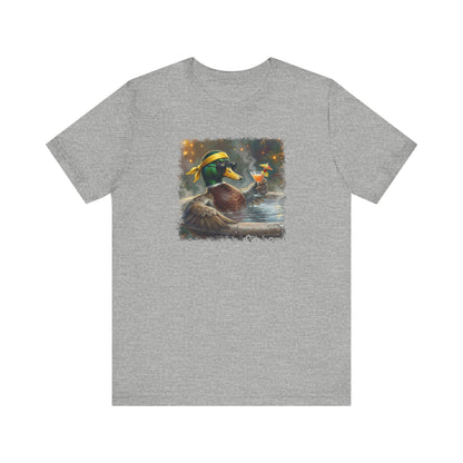 Funny Mallard T-Shirt | Bird with Sunglasses & Drink | Unisex Summer Tee