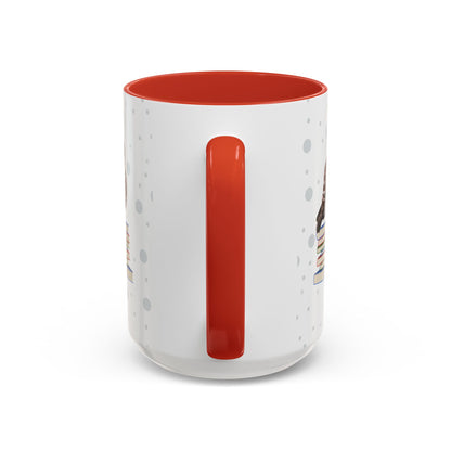 Cute Owl on Books Teacher Mug – Two-Tone Classroom Coffee Cup