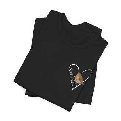 Rotkehlchen Vogel Singvogel T-Shirt mit Herz für Vogelfreunde