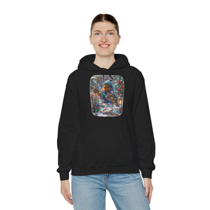 Premium Hoodie Rosi Rotkehlchen und die Lichterkette im Garten