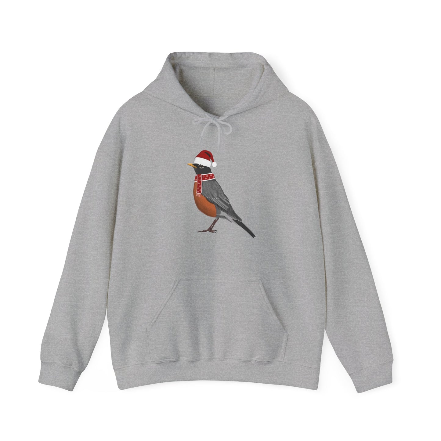 Robin Christmas Bird with Santa Hat Birdwatcher Birdlover Hoodie