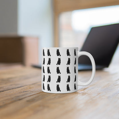 Little Black Cats Cat Lover Ceramic Mug White