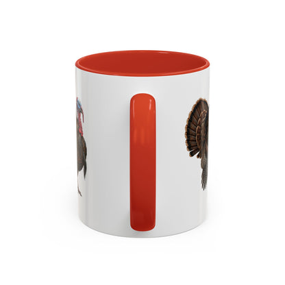 Thanksgiving Turkey Two-Tone Mug | Wild Turkey Bird Art Coffee Cup | Fall Gift