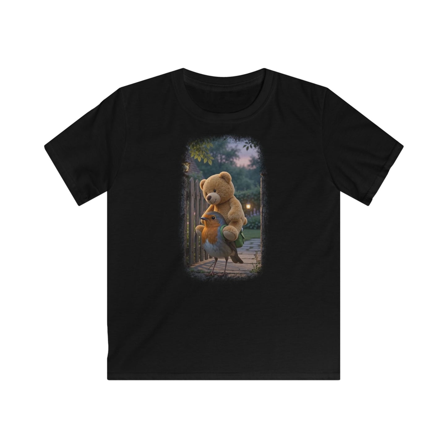 Premium Kinder T-Shirt Rosi Rotkehlchen und der Riesen-Teddy