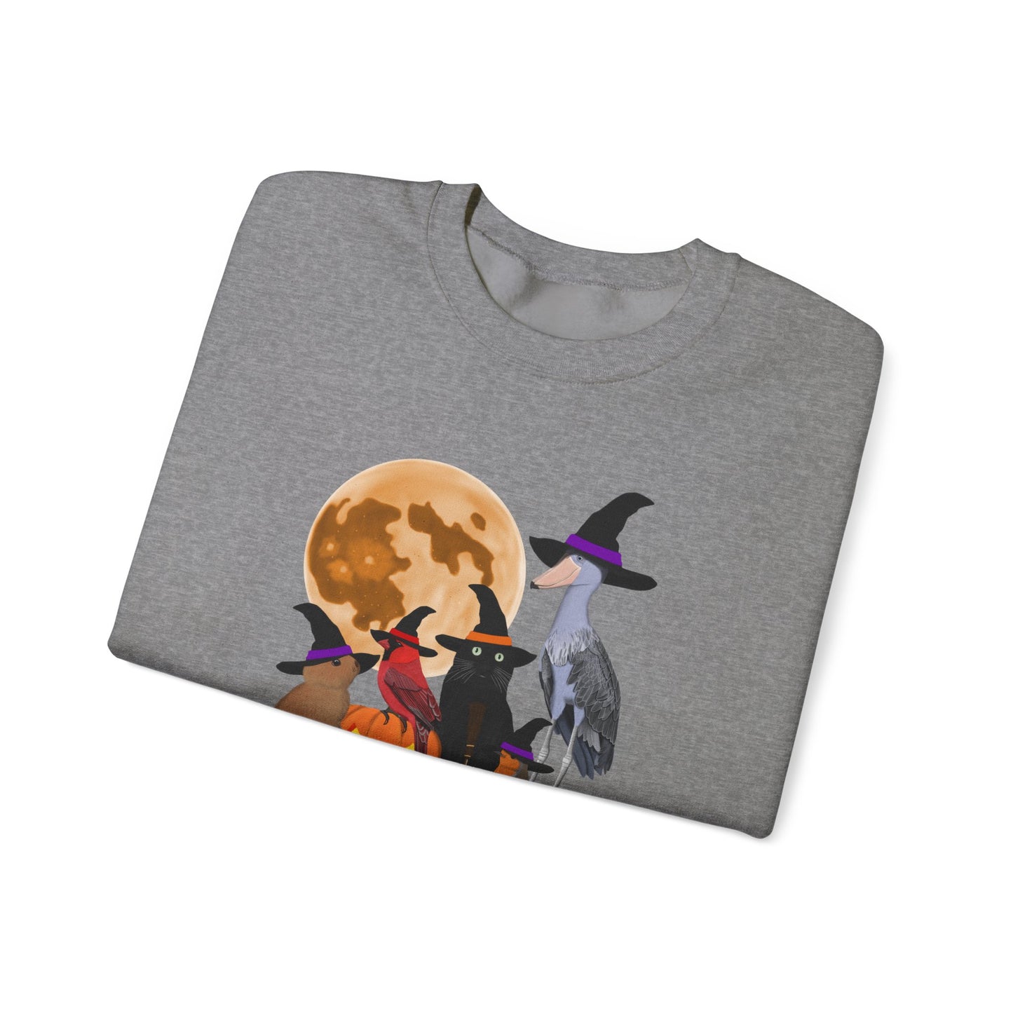 Cardinal Robin Shoebill Rabbit with Cat and Bunny Halloween Bird Sweatshirt