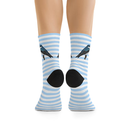 Tree Swallow Stripes Blue White Birding & Birdwatching Bird Socks