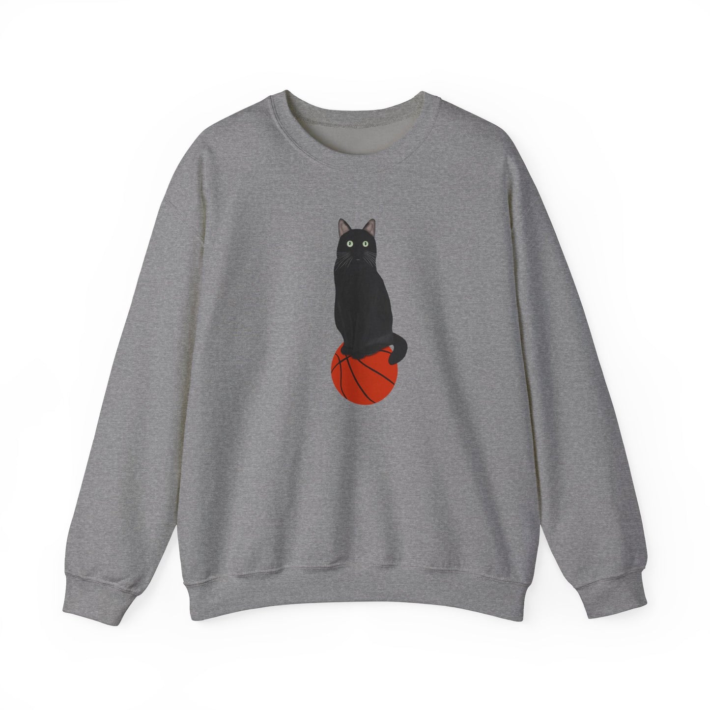 Black Cat with Basketball Cat Lover Sweatshirt