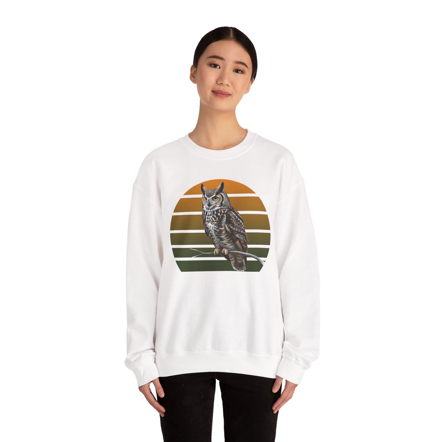 Great Horned Owl Sweatshirt | Unisex Bird of Prey Crewneck | Owl Lover & Birder Gift