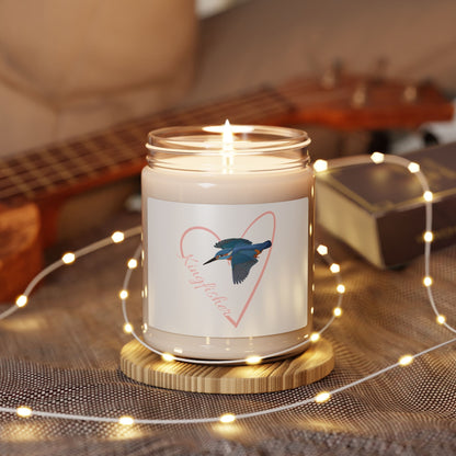 Kingfisher Scented Soy Candle Bird with Heart 9oz