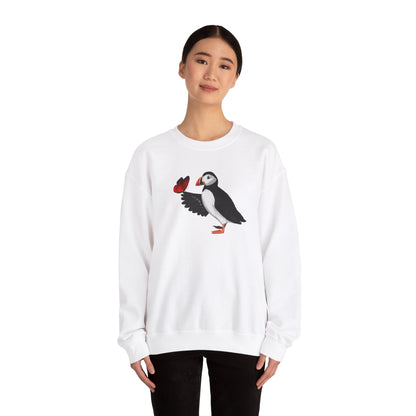 Puffin with Butterfly Bird Birding & Birdwatching Sweatshirt