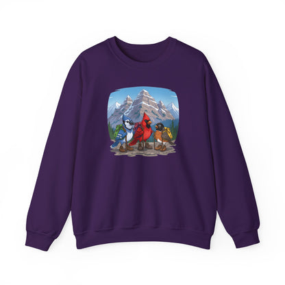 Birds Hiking Sweatshirt Funny Cardinal Robin Blue Jay on a Hike Bird Watchers & Bird Lovers