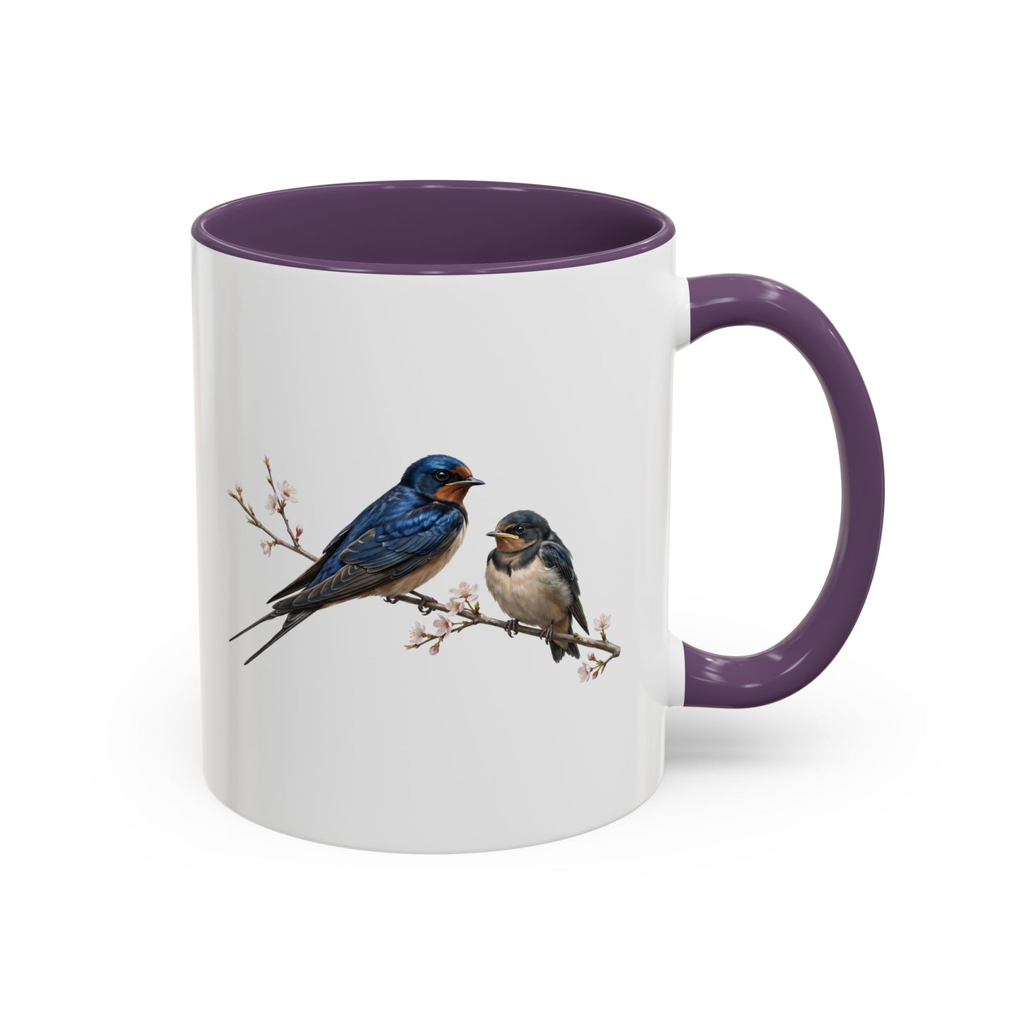 Barn Swallow & Fledgling Two-Tone Mug | Spring Bird Lover Gift