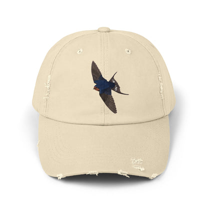 Barn Swallow Bird Art Distressed Cap