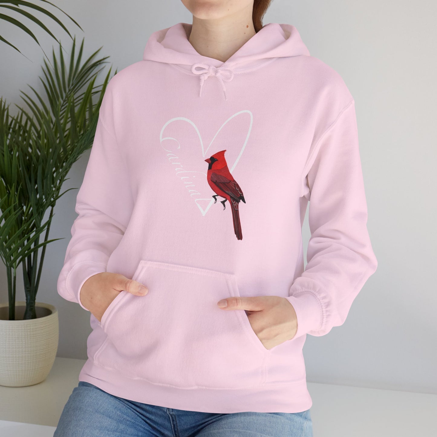 Cardinal Heart Bird Birdwatching Birdlover Hoodie