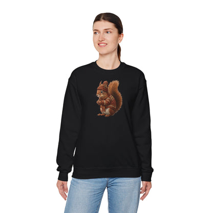 Eichhörnchen in Strick Weihnachts-Sweatshirt | Unisex Tiermotiv Sweater für Tierfreunde & Tierbeobachter