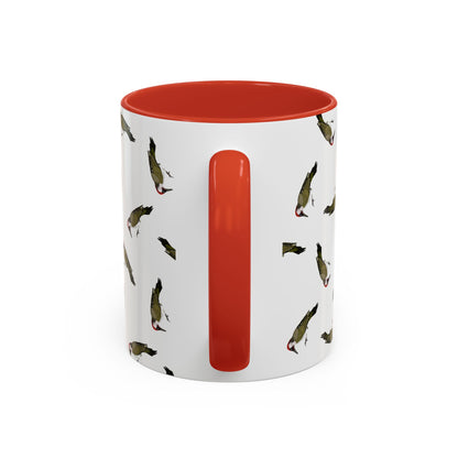 Grünspecht Tasse mit Streumuster | Vogelmotiv Kaffeebecher für Vogelbeobachter & Naturfreunde on Accent Coffee Mug background