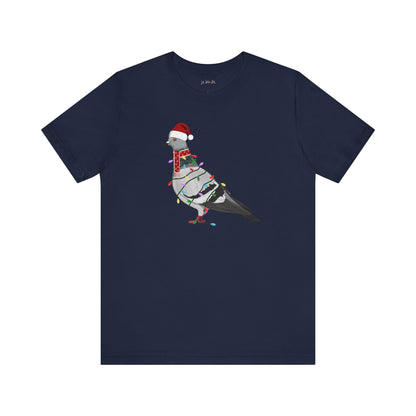 Pigeon with Fairy Lights Christmas Bird T-Shirt