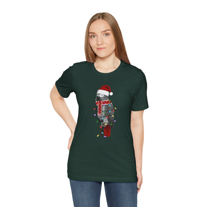 Grey Parrot with Fairy Lights Christmas Bird T-Shirt