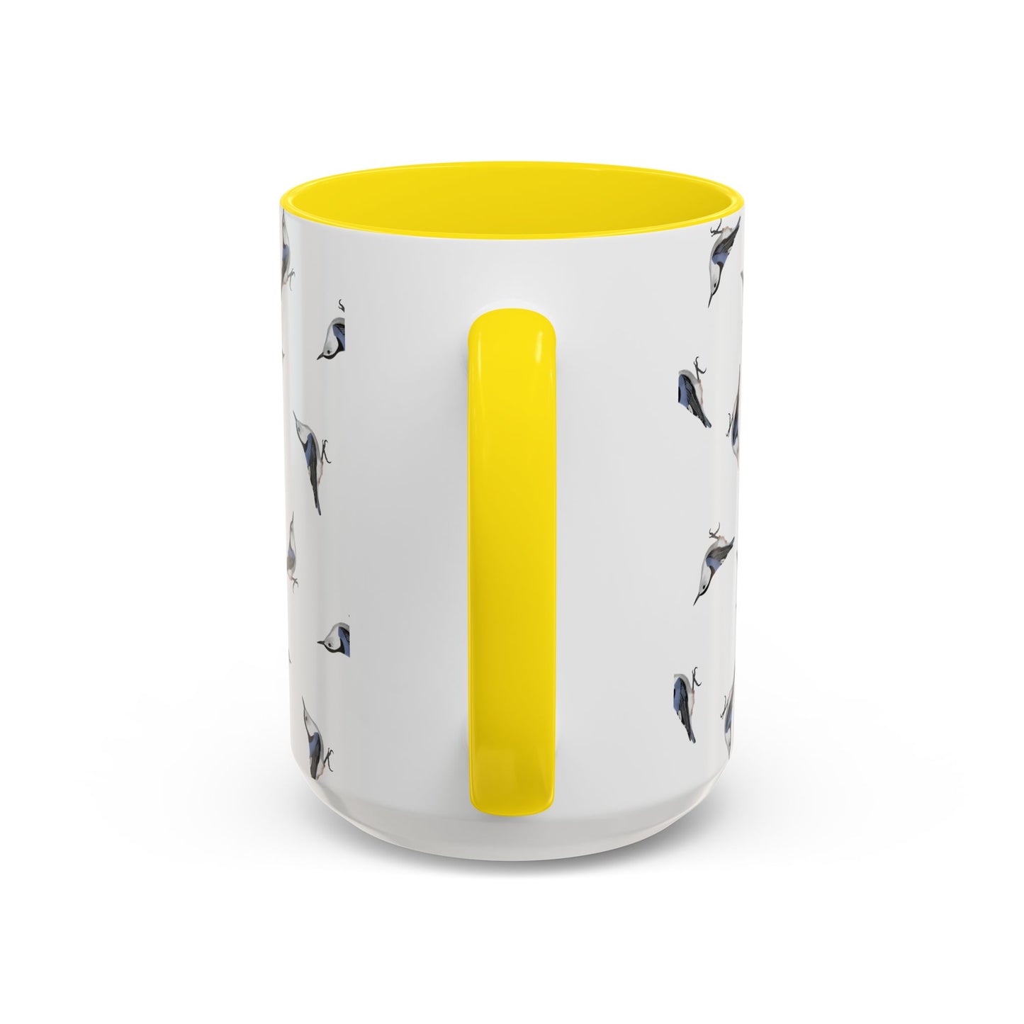 Nuthatch All-Over Pattern Accent Mug | Colorful Bird Lover Gift for Birdwatchers