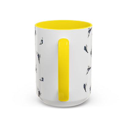 Nuthatch All-Over Pattern Accent Mug | Colorful Bird Lover Gift for Birdwatchers