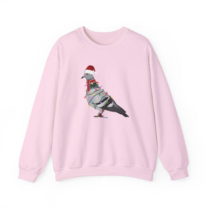 Pigeon with Fairy Lights Santa Claus Christmas Bird Sweatshirt