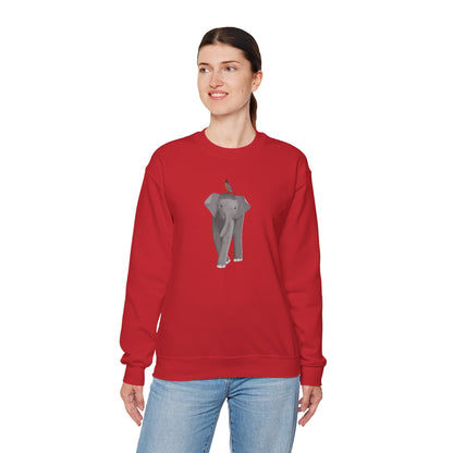 Elephant with American Robin Bird Birding & Birdwatching Sweatshirt