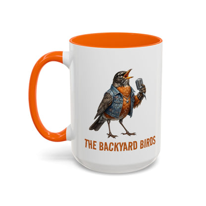 Rowdy Robin Coffee Mug – Funny American Robin Bird Gift – Lead Singer & Vocalist Cup – Music Lover & Birdwatcher Present