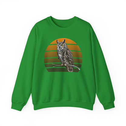 Great Horned Owl Sweatshirt | Unisex Bird of Prey Crewneck | Owl Lover & Birder Gift