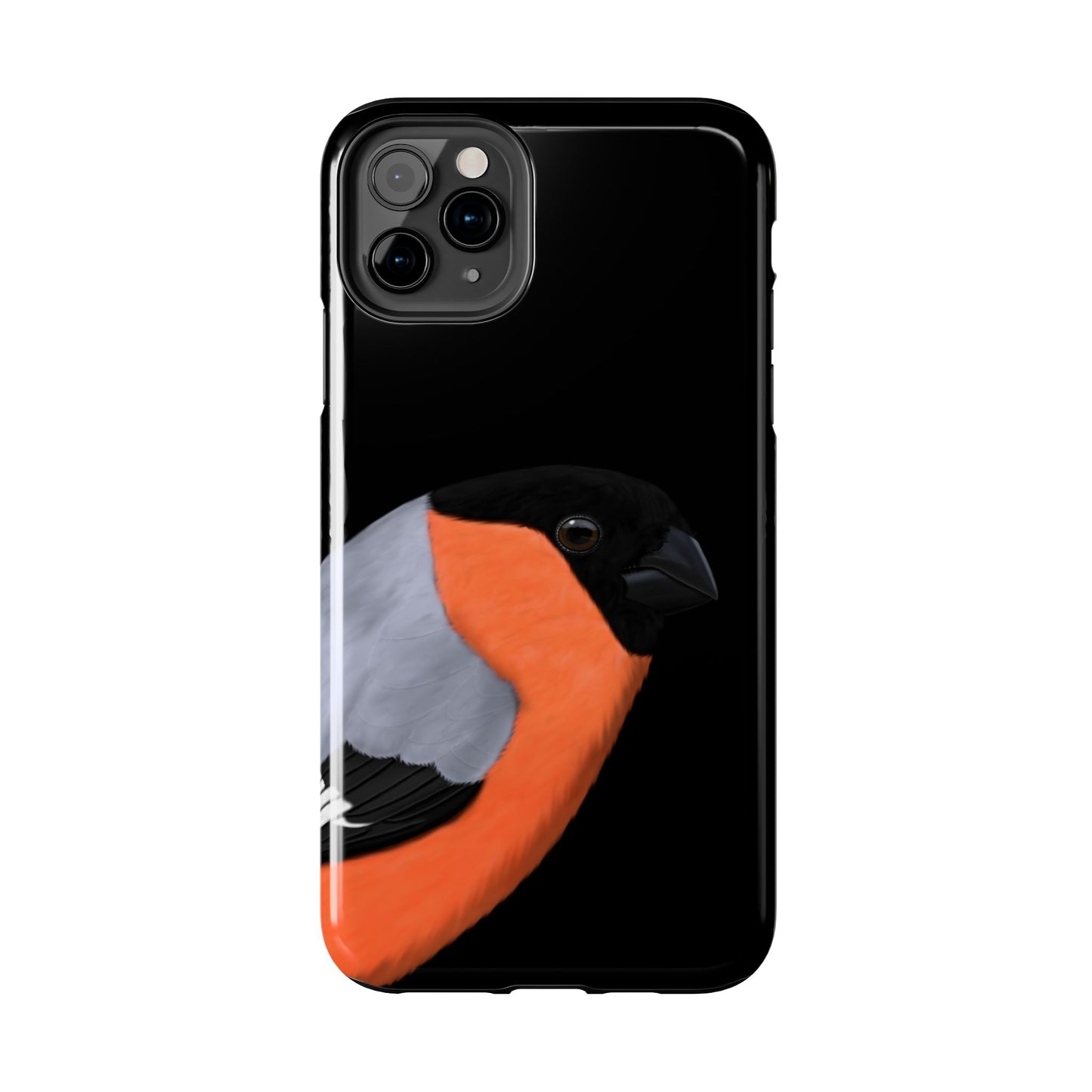 Bullfinch Bird Art Tough Phone Case Black