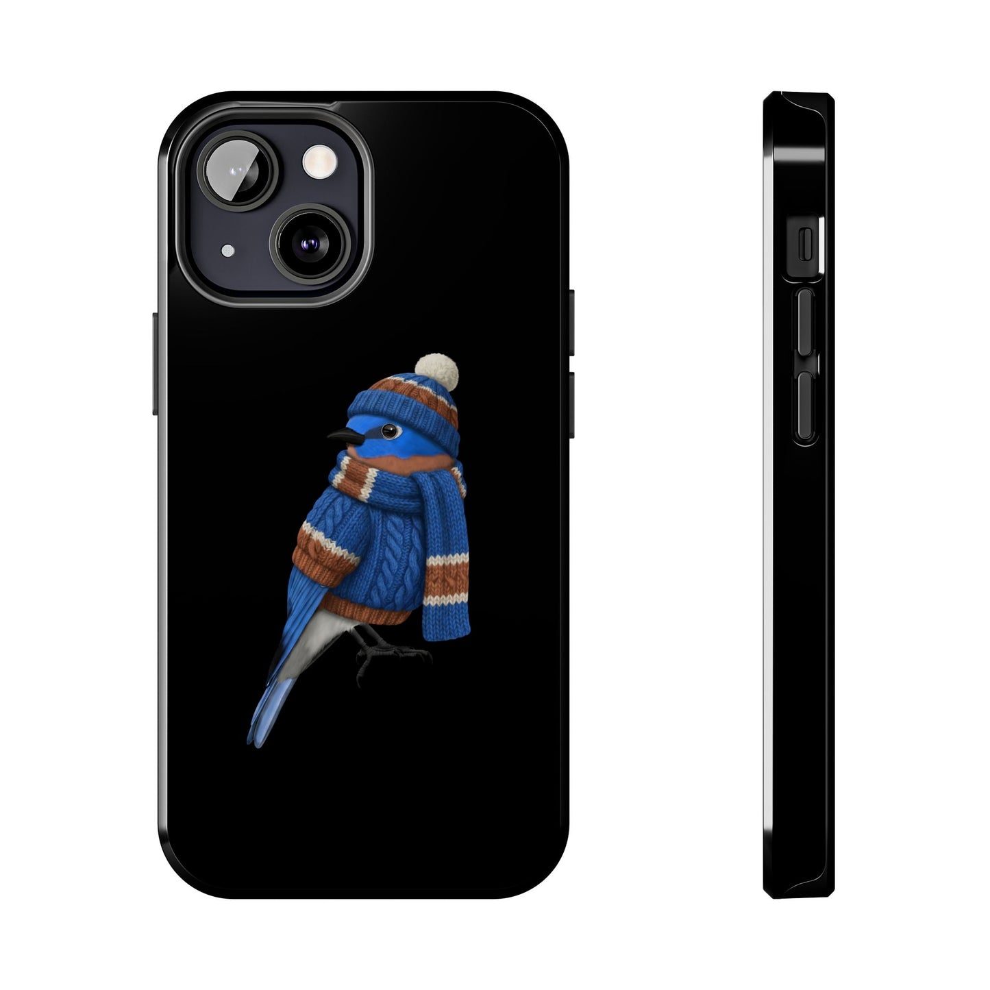 鳥のアートが描かれたブルーバードの二層式iPhoneケース – 鳥類学者や鳥好きの方へのプレゼントに最適