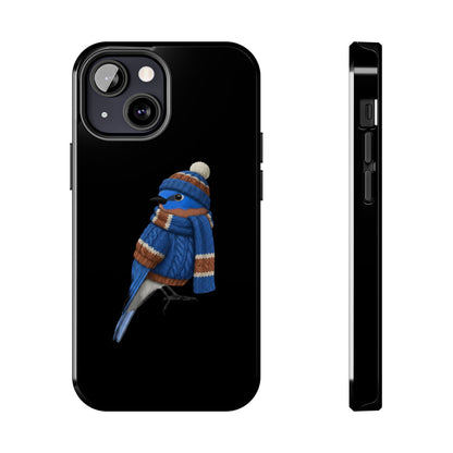 鳥のアートが描かれたブルーバードの二層式iPhoneケース – 鳥類学者や鳥好きの方へのプレゼントに最適