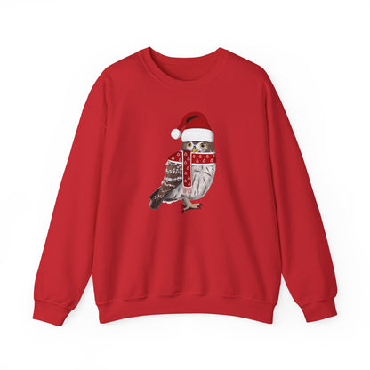 Owl with Christmas Hat Bird Birdwatcher Sweatshirt