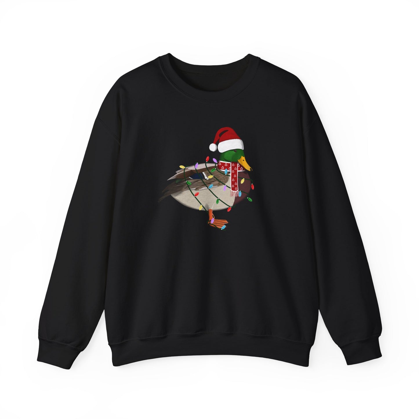 Mallard with Fairy Lights Santa Claus Christmas Bird Sweatshirt