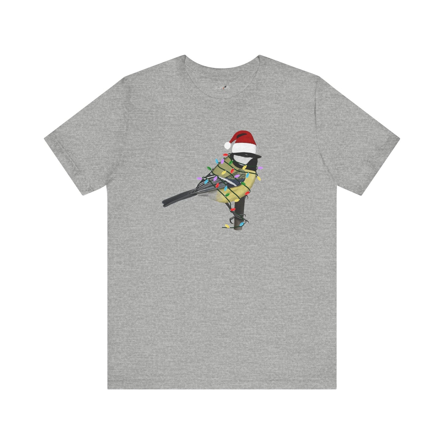 Chickadee with Fairy Lights Christmas Bird T-Shirt