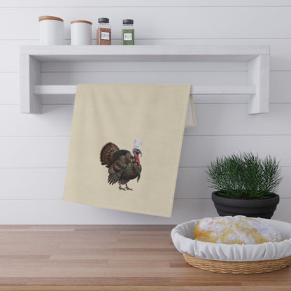 Funny Thanksgiving Turkey Kitchen Towel | Chef Hat Bird Art Tea Towel | Fall Host Gift