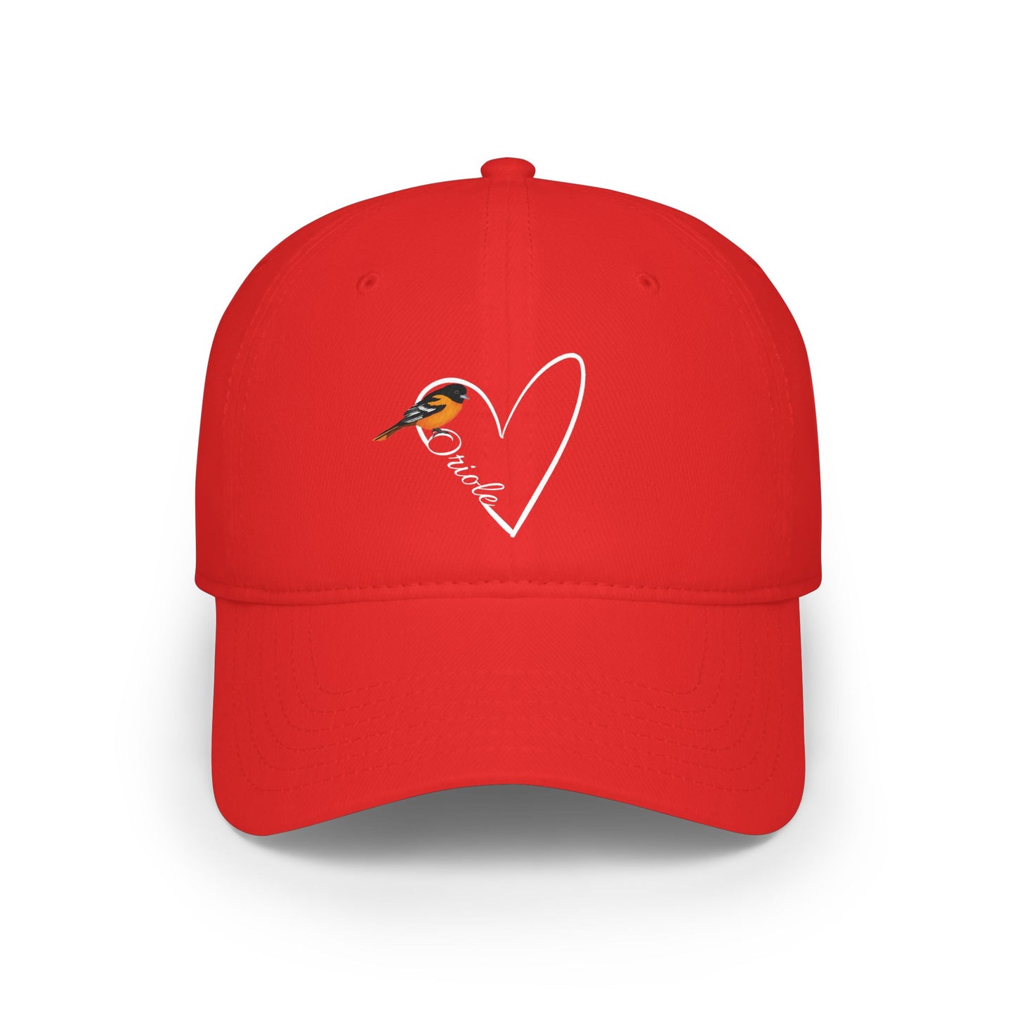 Baltimore Oriole Cap Heart | Birdwatching & Birdlover Backyard Bird Hat
