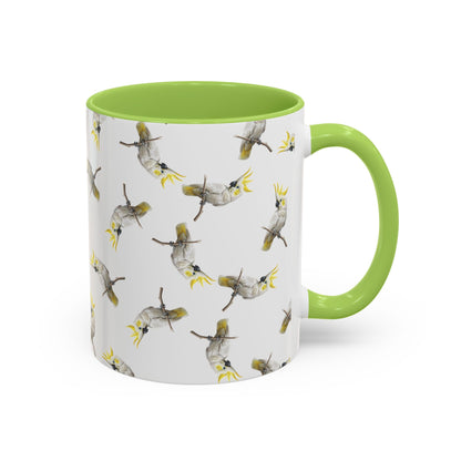 Kakadu Tasse mit Streumuster | Vogelmotiv Kaffeebecher für Vogelbeobachter & Naturfreunde