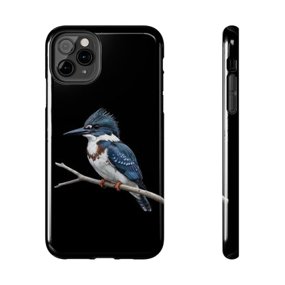 Belted Kingfisher iPhone Case – Premium Tough Phone Cover Black
