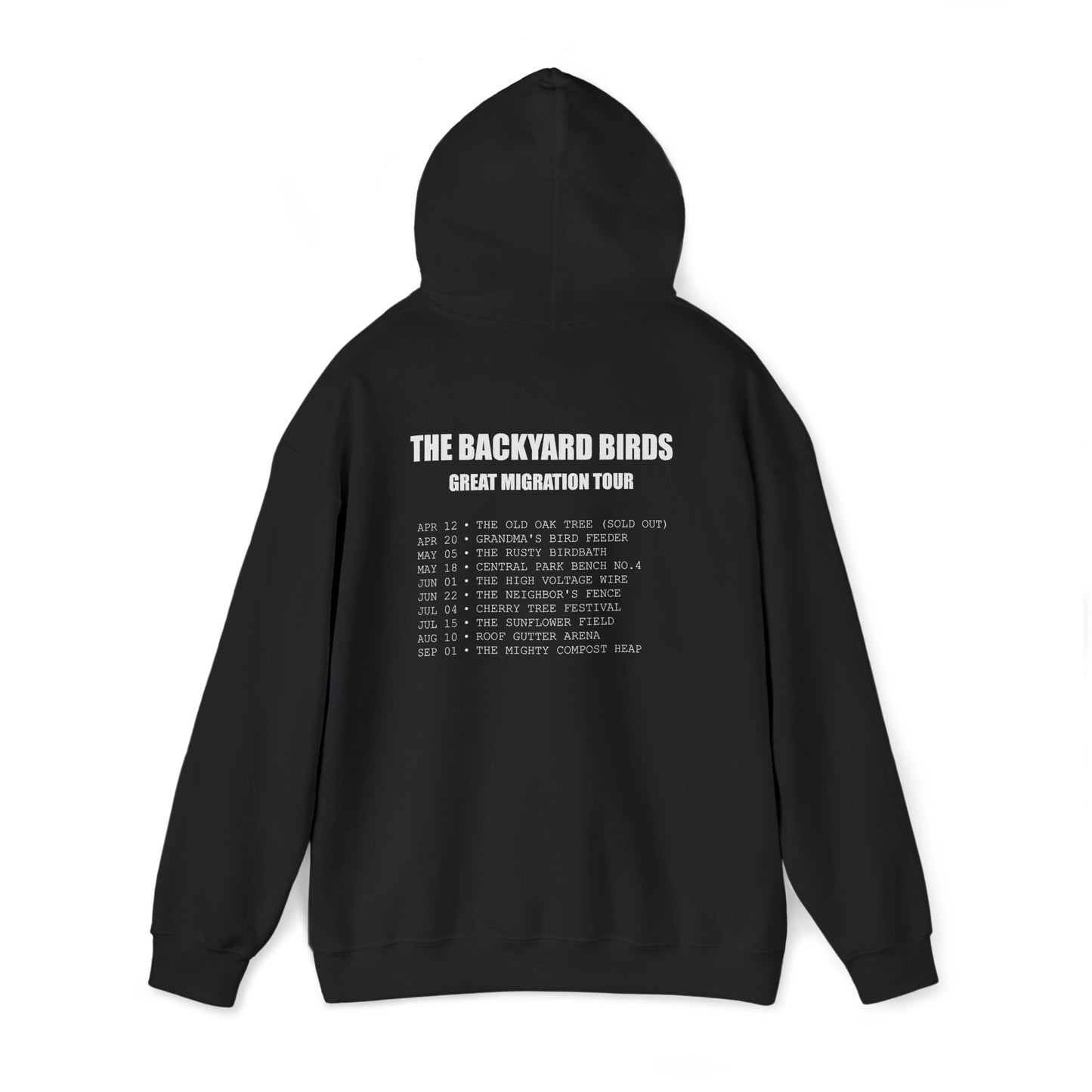 The Backyard Birds Official Band Hoodie – The Great Migration Tour (Front & Back Print)
