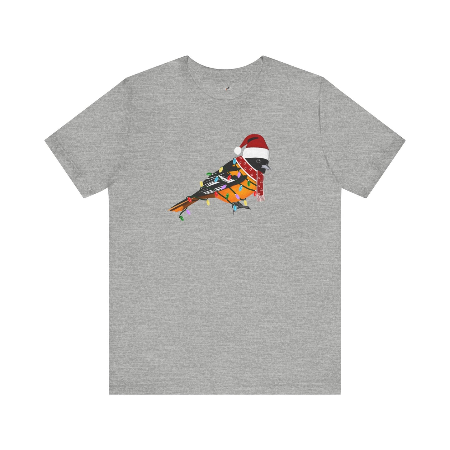 Baltimore Oriole with Fairy Lights Christmas Bird T-Shirt