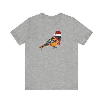 Baltimore Oriole with Fairy Lights Christmas Bird T-Shirt