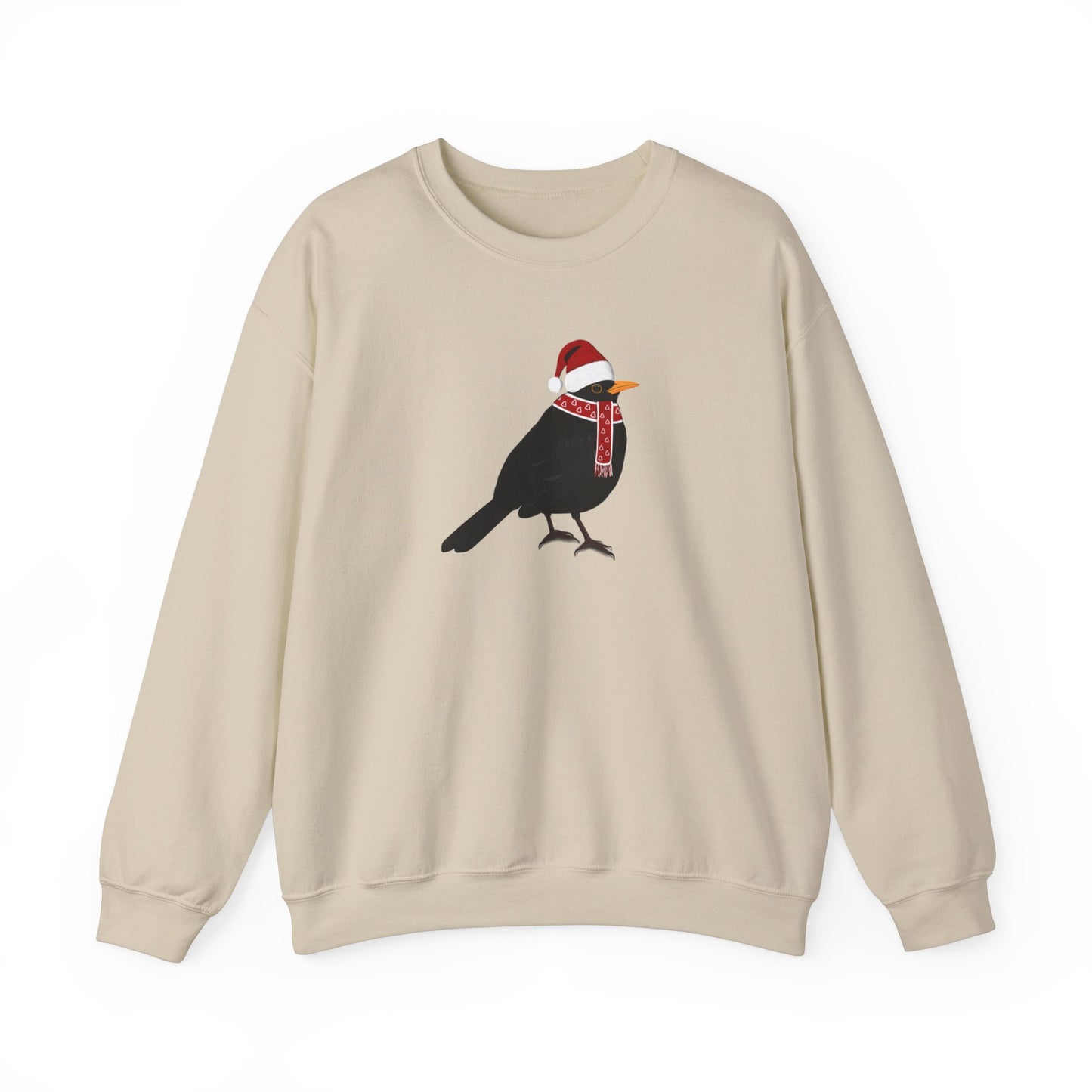 Blackbird with Christmas Hat Bird Birdwatcher Sweatshirt