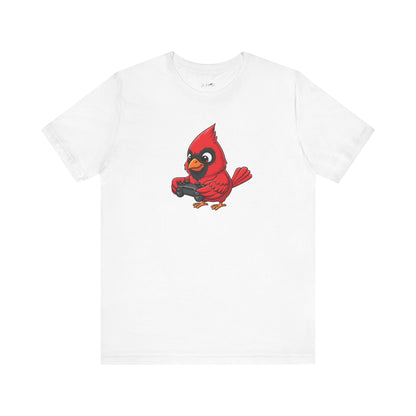 Cardinal Playing Video Games Funny Gamer and Bird Lover T-Shirt