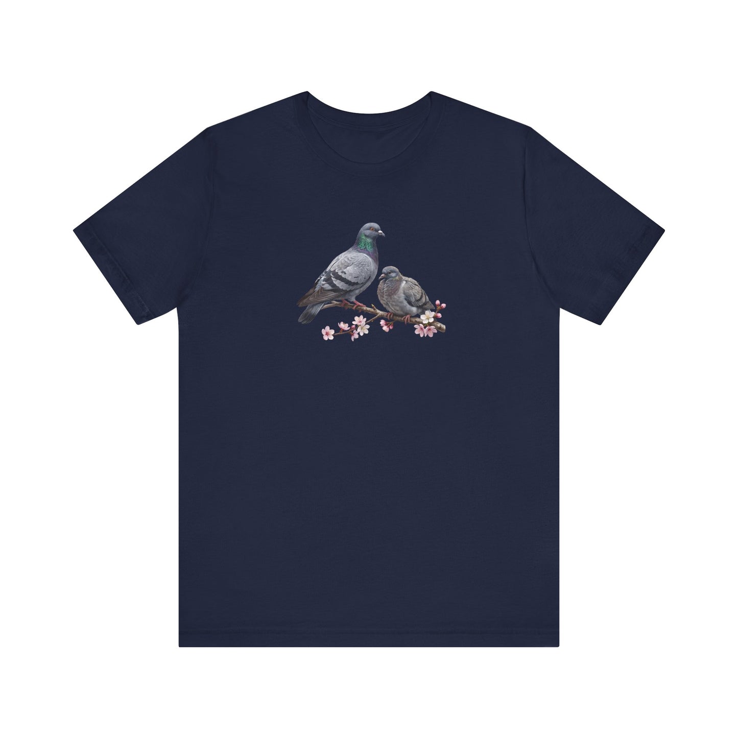 Pigeon & Fledgling T-Shirt | Spring Blossoms Unisex Graphic Tee