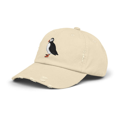 Puffin Bird Art Distressed Cap