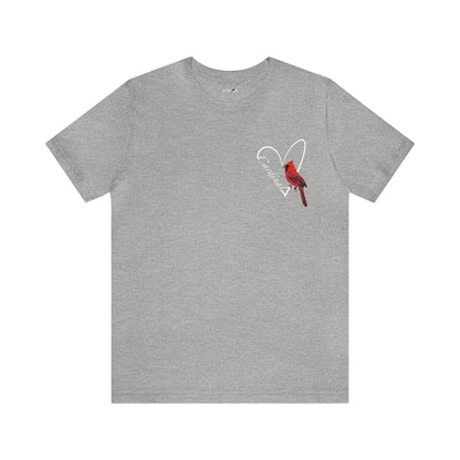 Northern Cardinal Heart Bird Unisex Tee - jz.birds