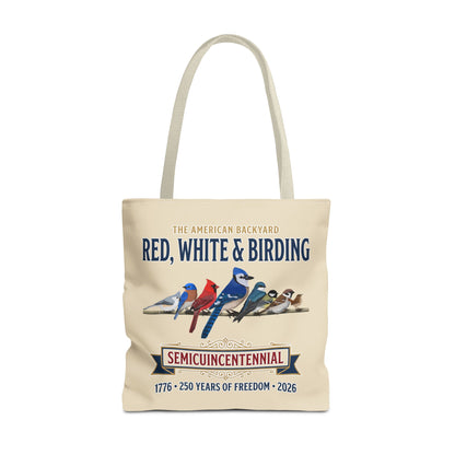 Red, White & Birding Vintage Tote Bag | US 250th Anniversary